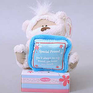 Мишка Fizzy Moon 9 см с голубой подушкой в лапах Someone Special 