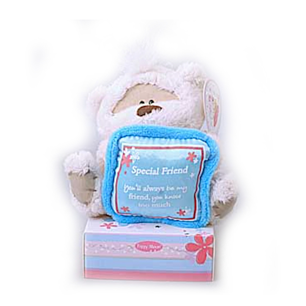 Мишка Fizzy Moon 9 см с голубой подушкой в лапах Special Friend (58710.5)